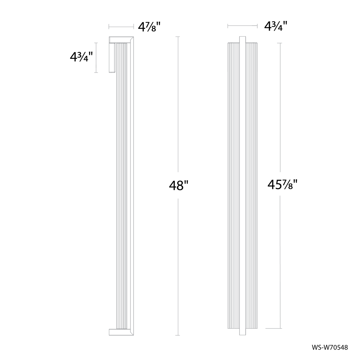 Krimp Outdoor Sconce 48IN - Line Drawing