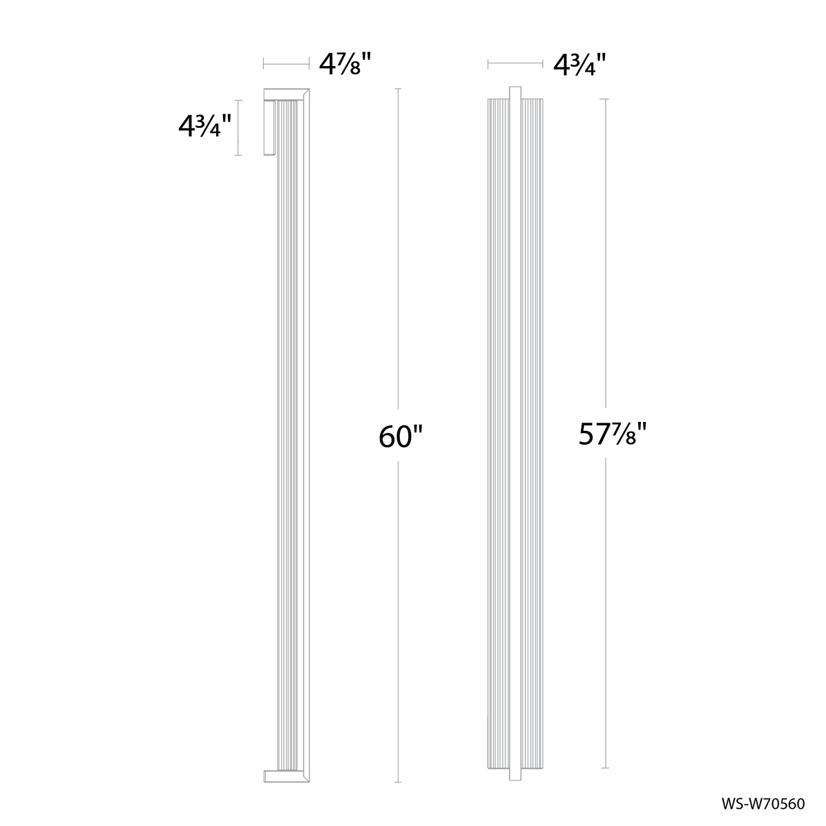 Krimp Outdoor Sconce 60IN - Line Drawing